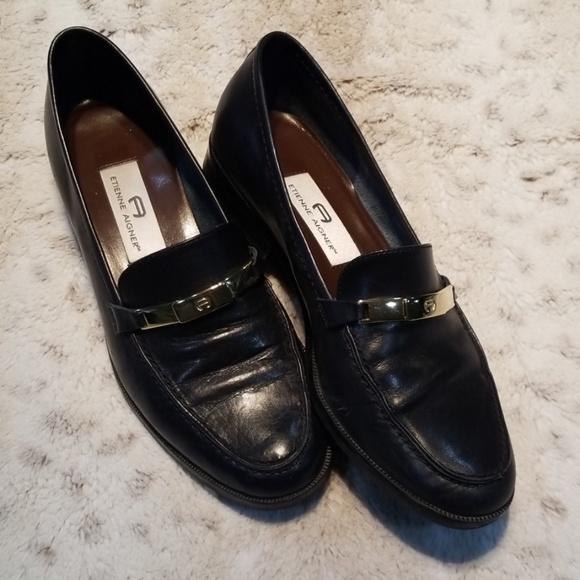 Etienne Aigner Shoes - Etienne Aigner Glaston Dark Navy Leather Loafers